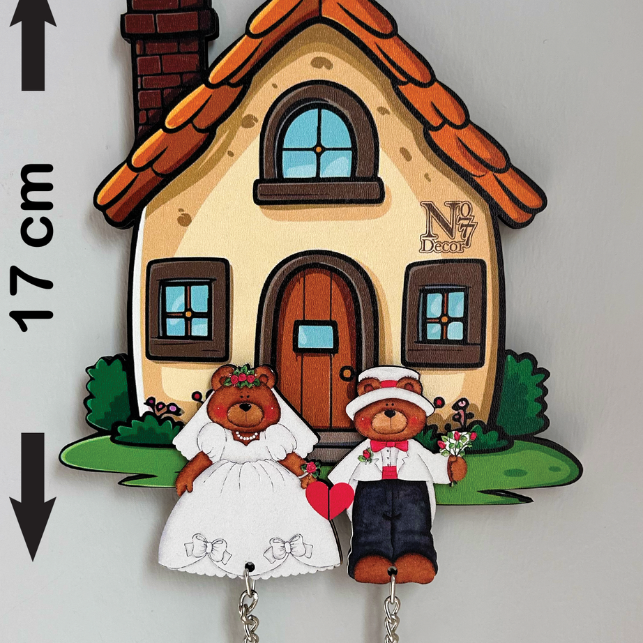 Kişiye Özel Çift & Aile İsimli Duvar Askılı Ahşap Anahtarlık