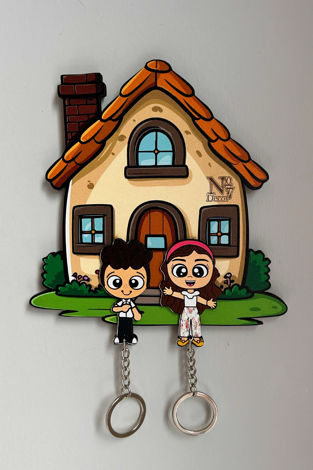 Kişiye Özel Çift & Aile İsimli Duvar Askılı Ahşap Anahtarlık