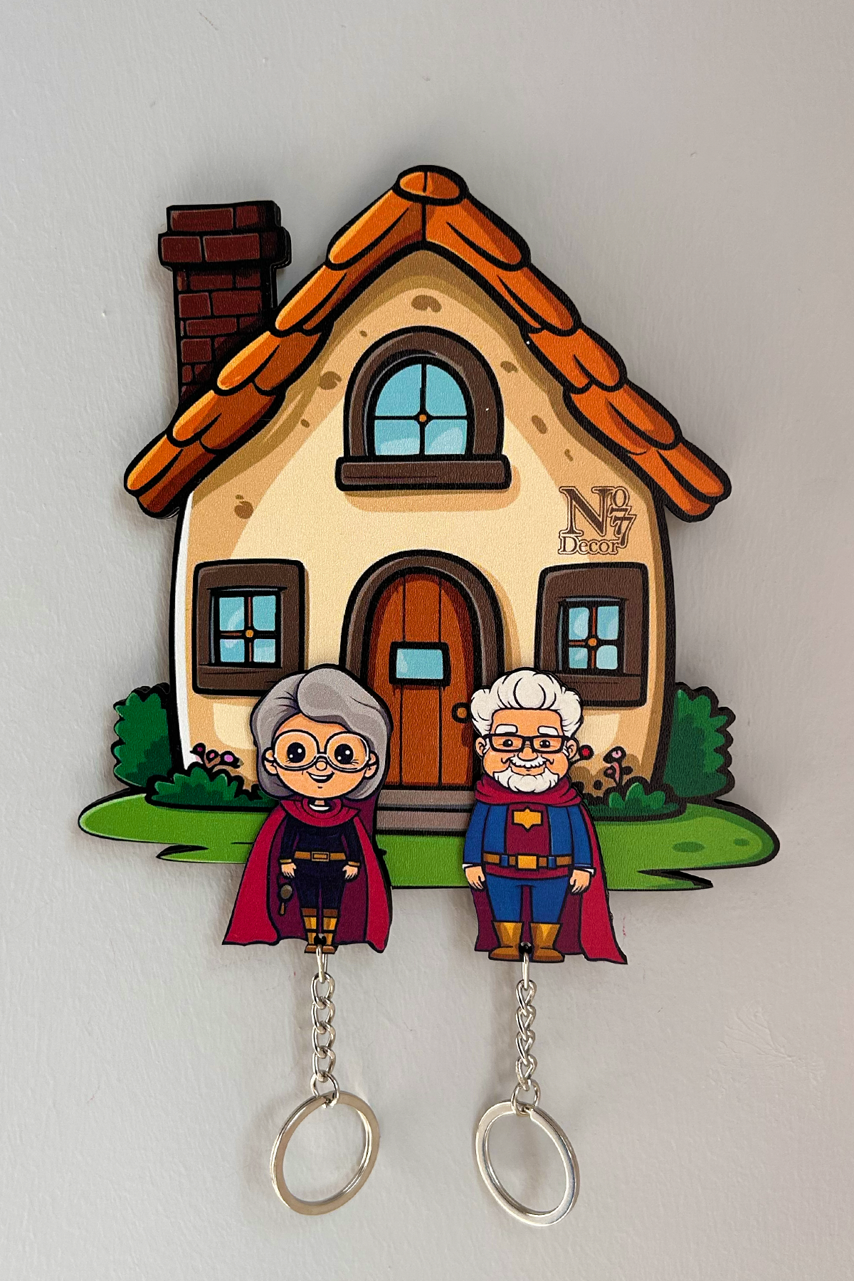 Kişiye Özel Çift & Aile İsimli Duvar Askılı Ahşap Anahtarlık