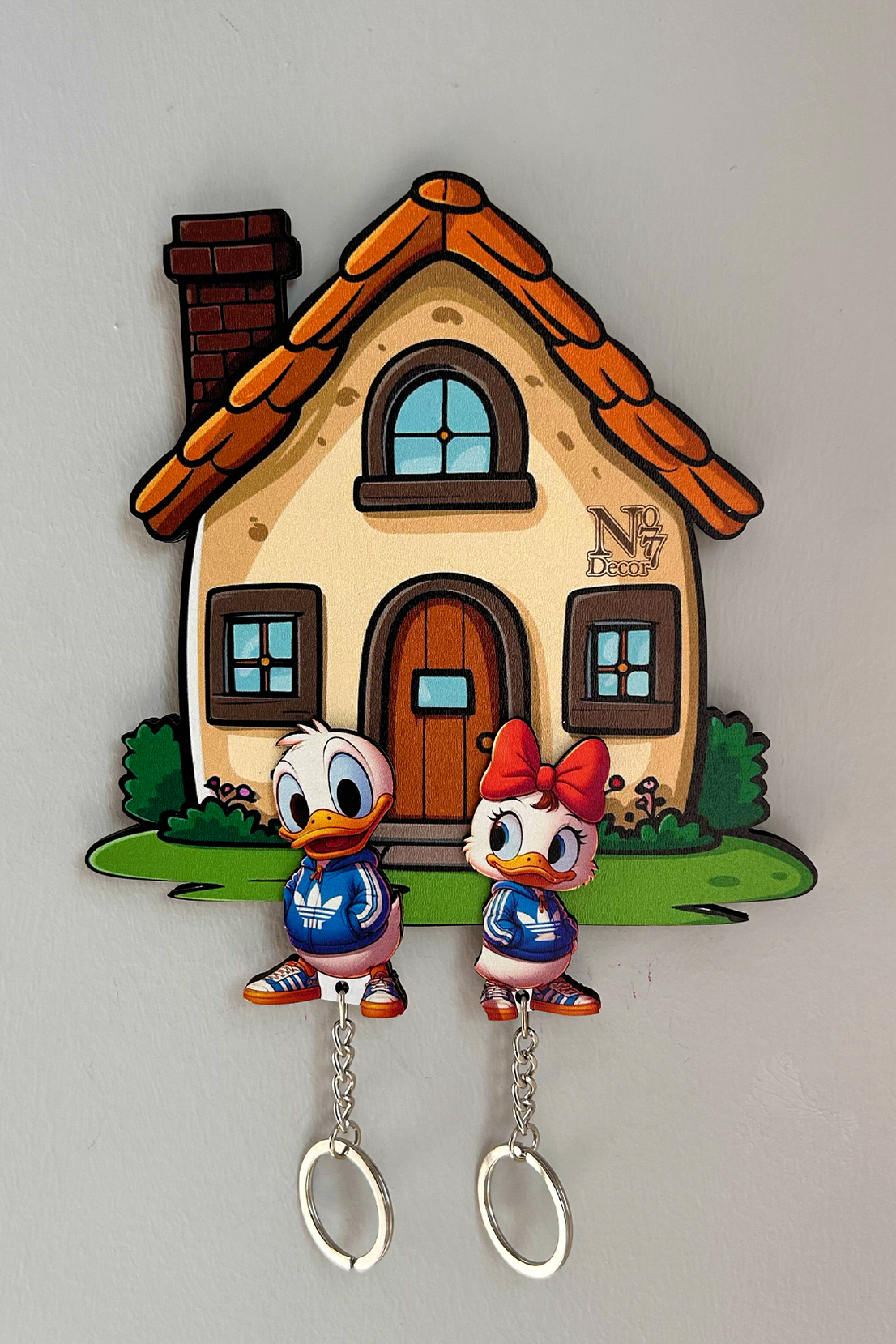 Kişiye Özel Çift & Aile İsimli Duvar Askılı Ahşap Anahtarlık