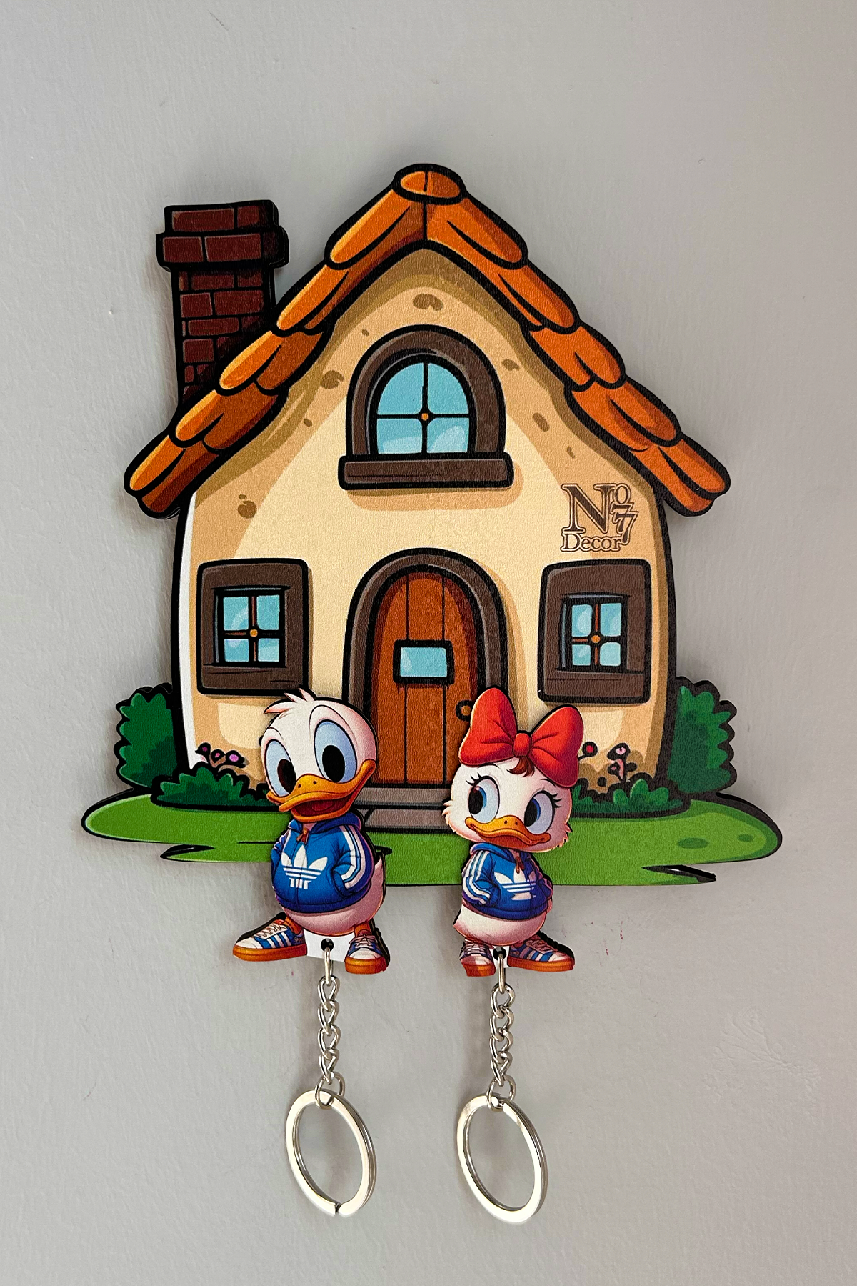 Kişiye Özel Çift & Aile İsimli Duvar Askılı Ahşap Anahtarlık