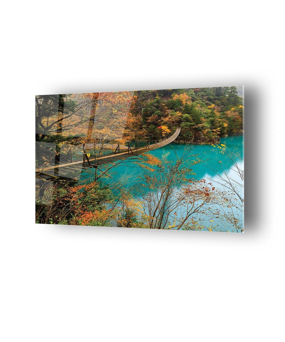 Ahşap Köprü Temalı Cam Tablo