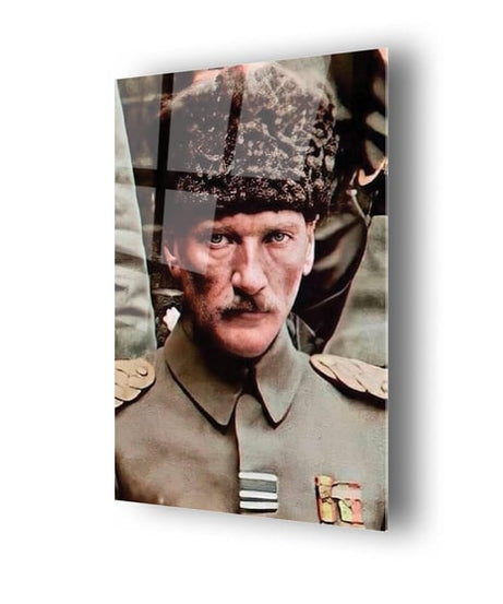 Atatürk Komutan Temalı Dayanıklı Cam Tablo