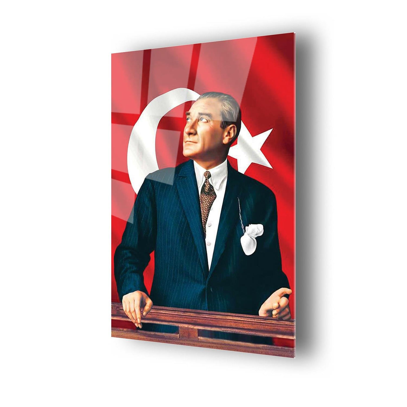 Atatürk Serisi Türk Bayrağı Temalı Dayanıklı Cam Tablo