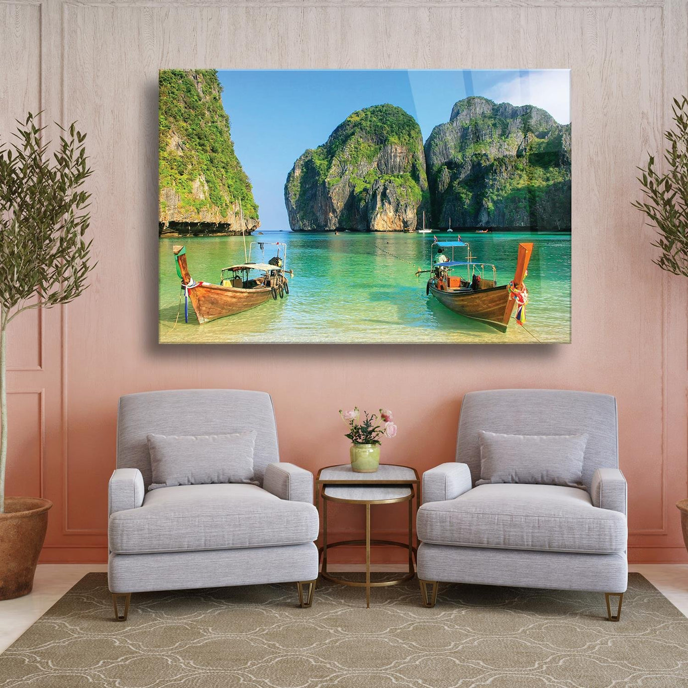 Bali Manzara Temalı Cam Tablo