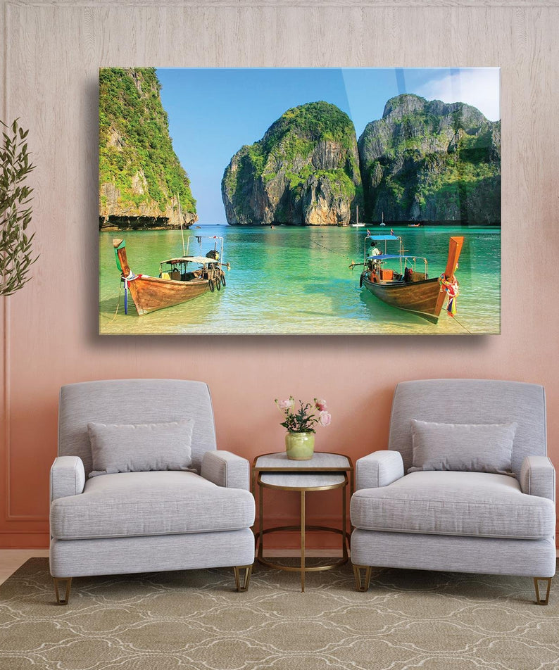 Bali Manzara Temalı Cam Tablo