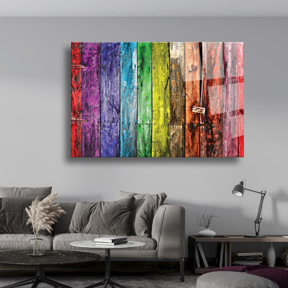 Boyalı Çit Temalı Cam Tablo