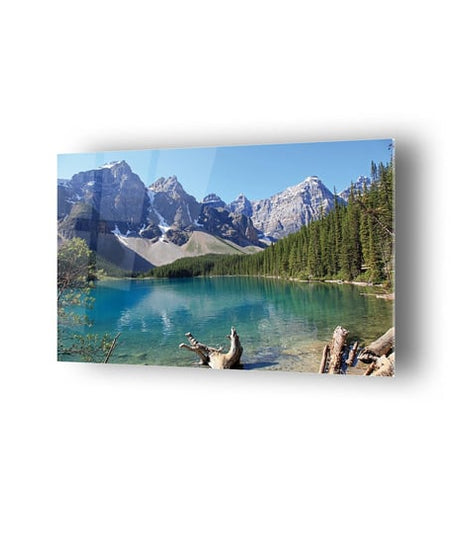 Dağ Ve Göl Temalı Cam Tablo