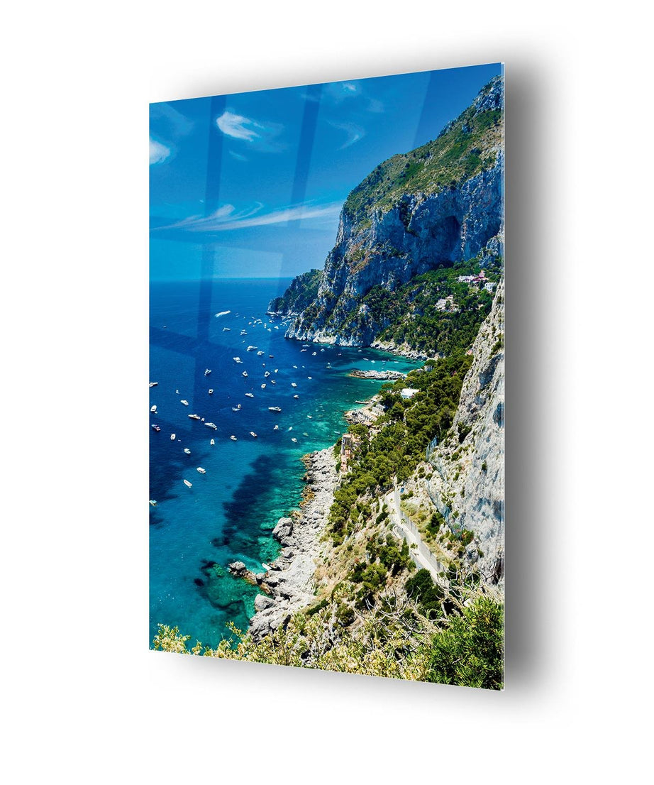 Deniz Manzarası Temalı Cam Tablo