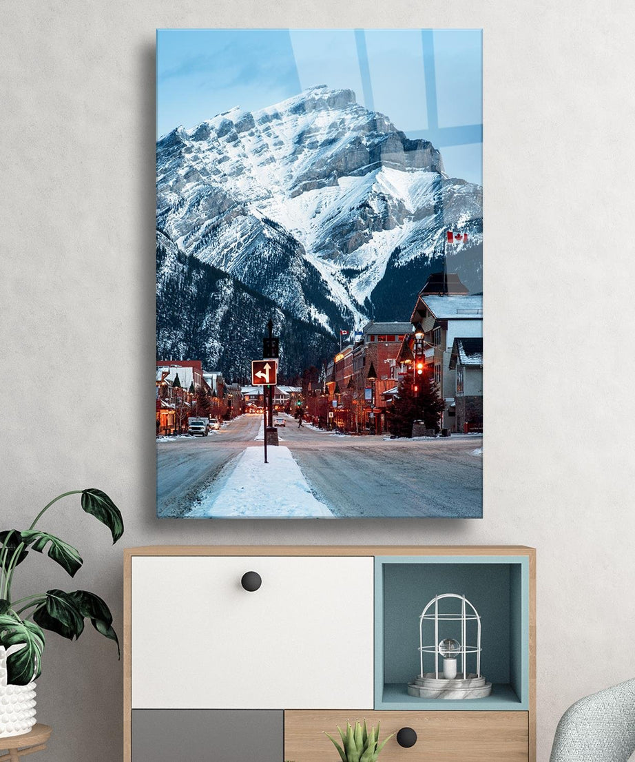 İsveç Dağları Temalı Cam Tablo