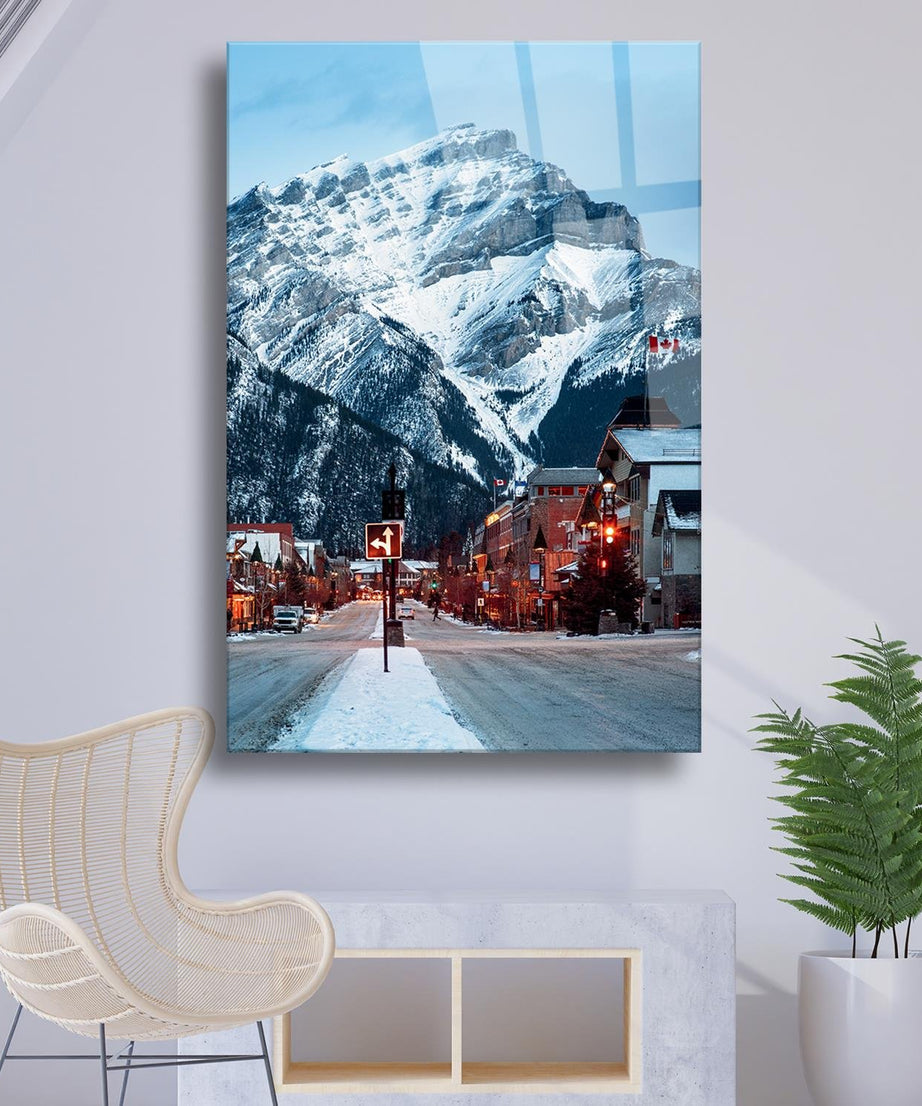 İsveç Dağları Temalı Cam Tablo