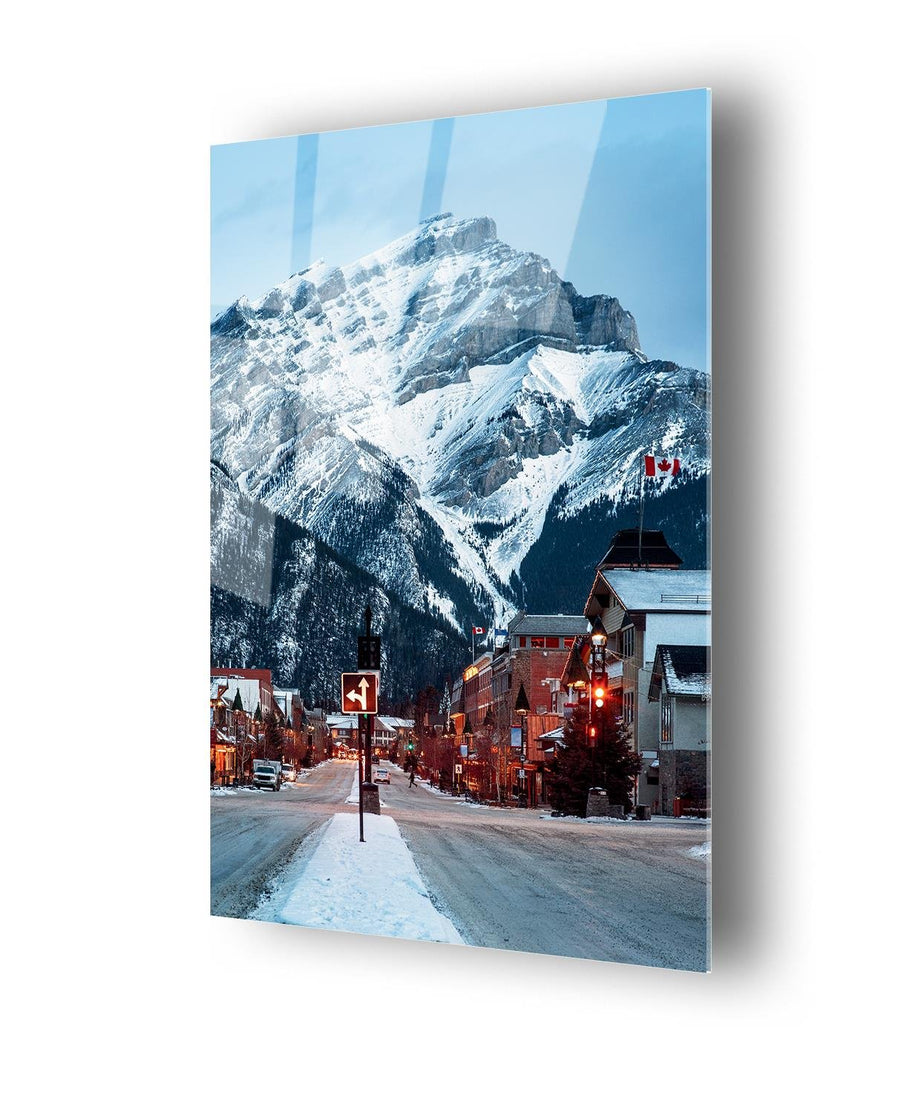 İsveç Dağları Temalı Cam Tablo