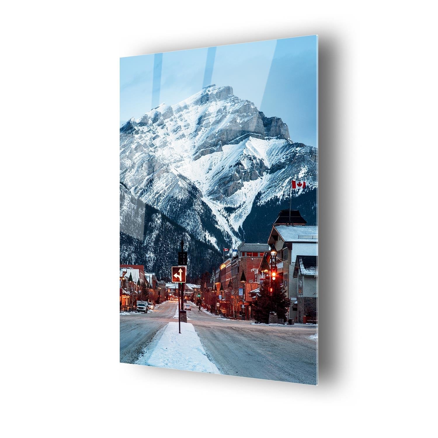 İsveç Dağları Temalı Cam Tablo