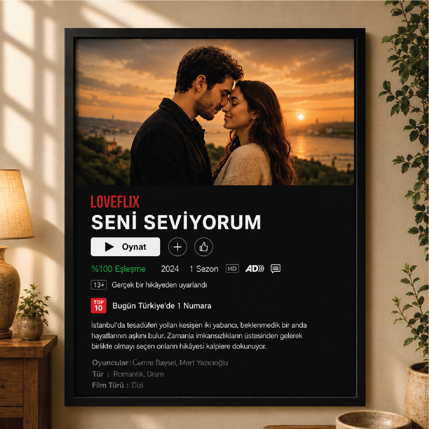 Loveflix – Bizim Hikayemiz Kişiye Özel Film Tablosu