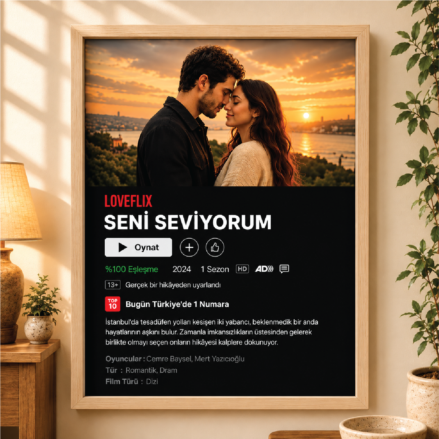 Loveflix – Bizim Hikayemiz Kişiye Özel Film Tablosu
