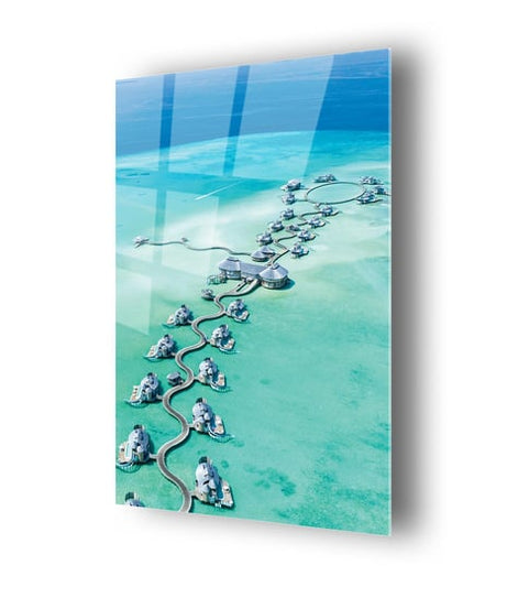 Maldiv Temalı Cam Tablo
