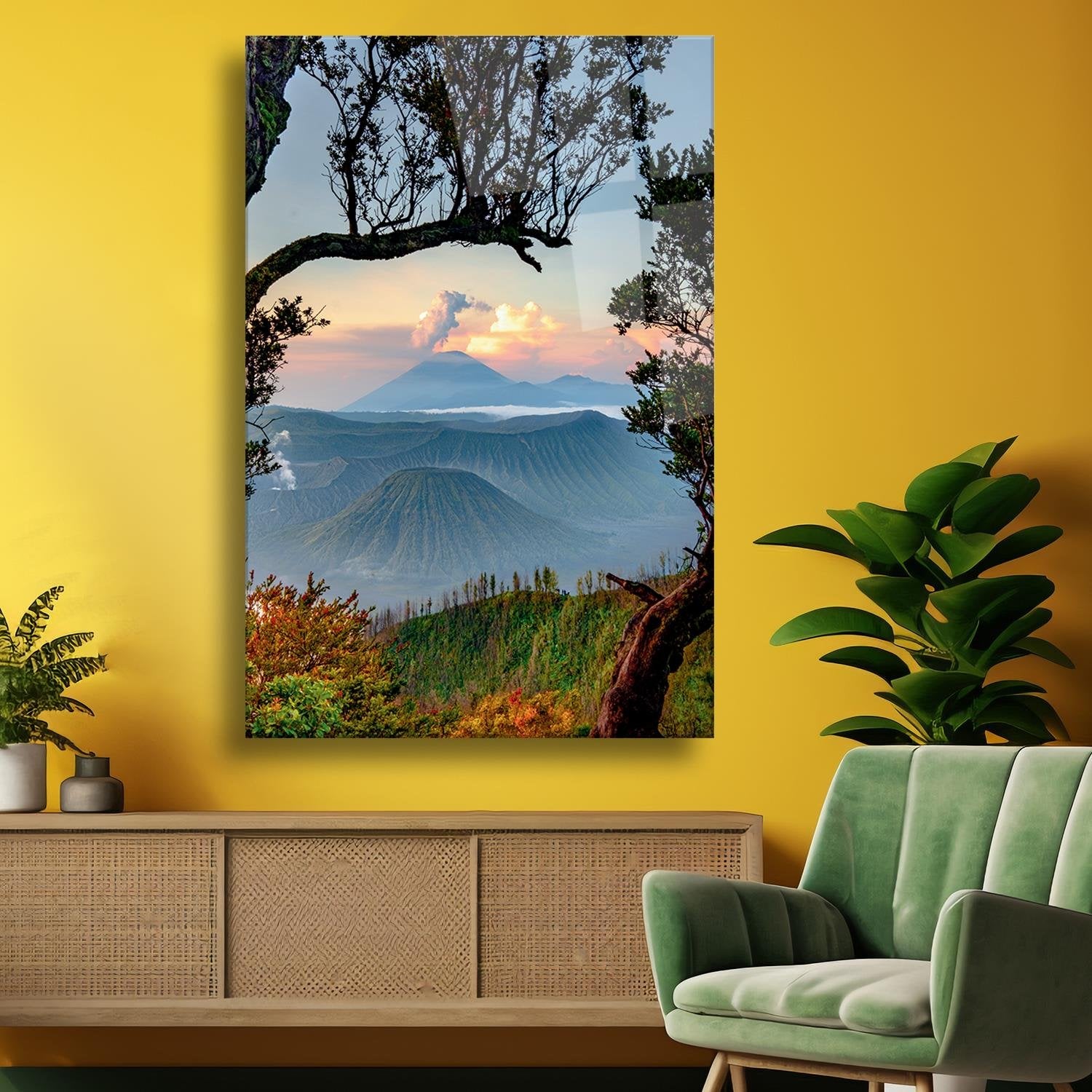 Manzara Temalı Cam Tablo