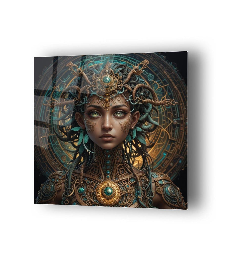 Medusa Temalı Cam Tablo