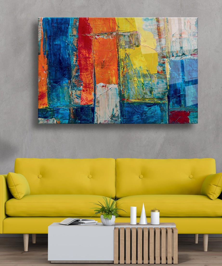 Modern Sanat Pastel Renkler Temalı Cam Tablo