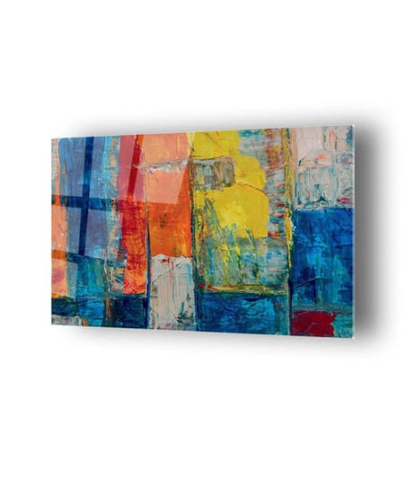 Modern Sanat Pastel Renkler Temalı Cam Tablo