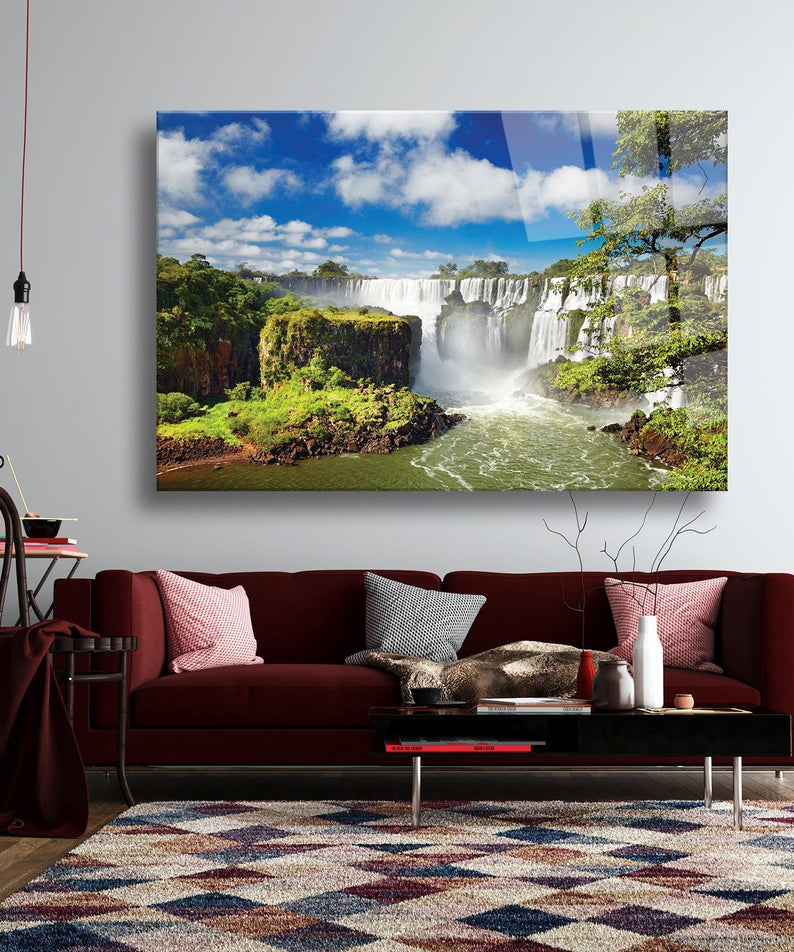 Niagara Şelalesi Temalı Cam Tablo
