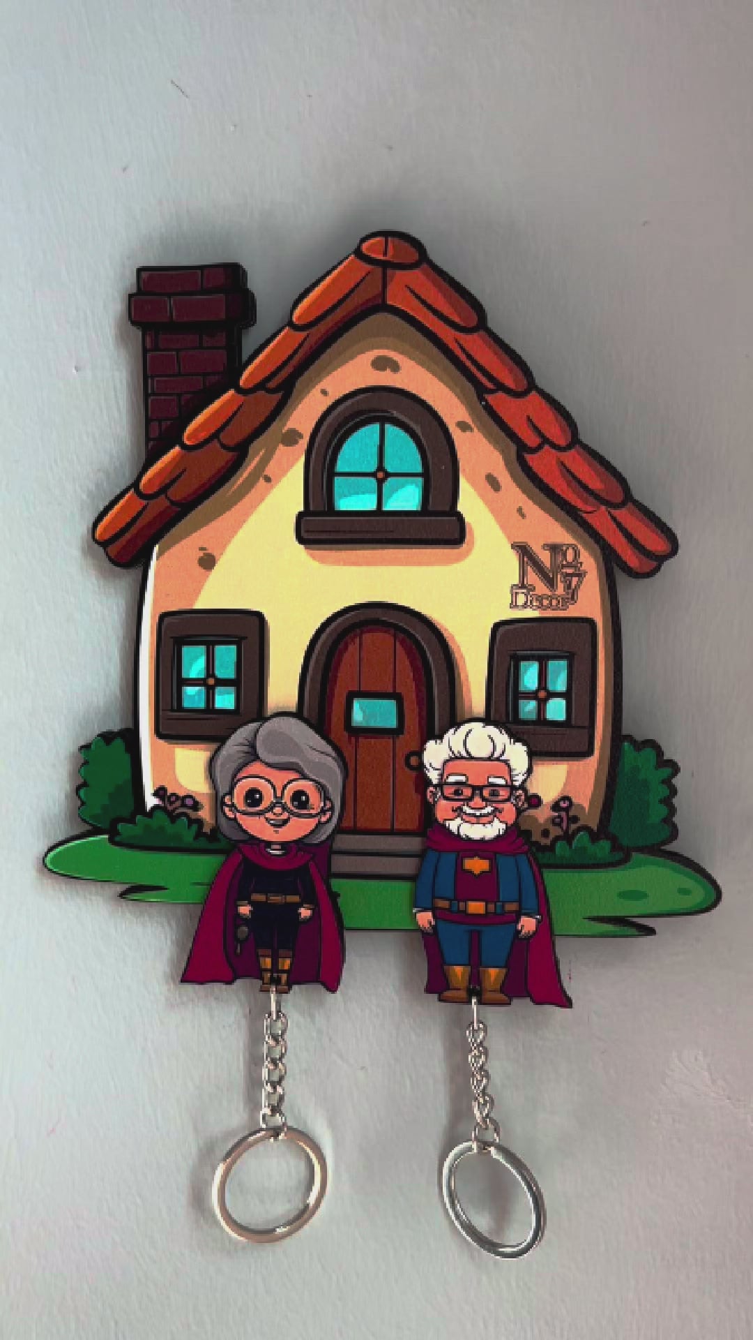Kişiye Özel Çift & Aile İsimli Duvar Askılı Ahşap Anahtarlık