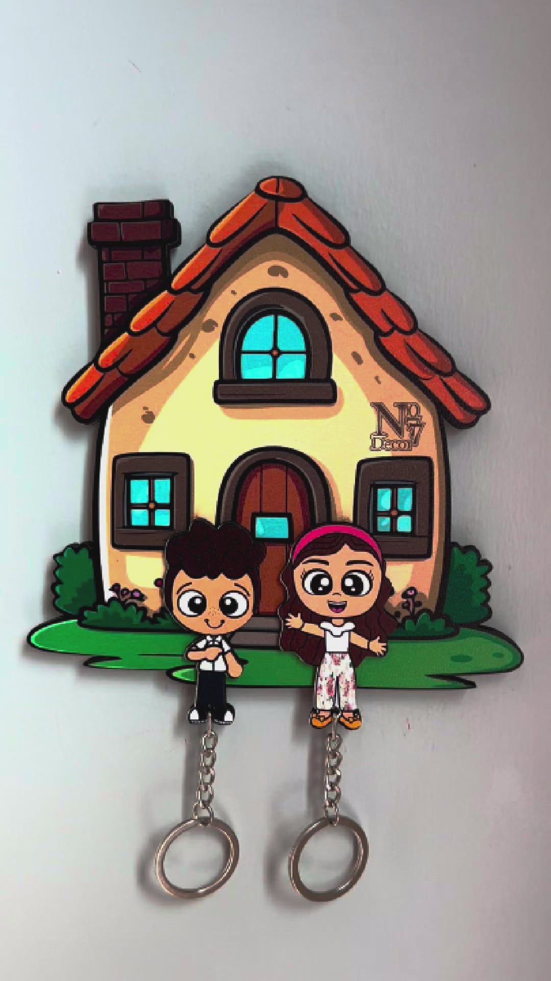 Kişiye Özel Çift & Aile İsimli Duvar Askılı Ahşap Anahtarlık