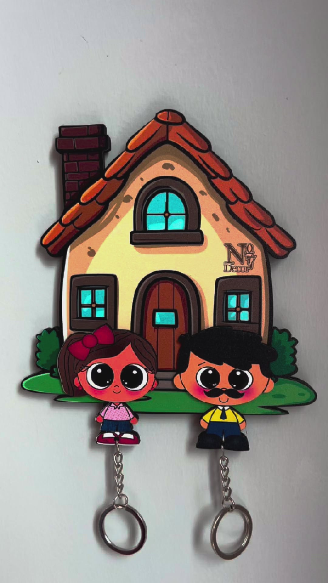 Kişiye Özel Çift & Aile İsimli Duvar Askılı Ahşap Anahtarlık