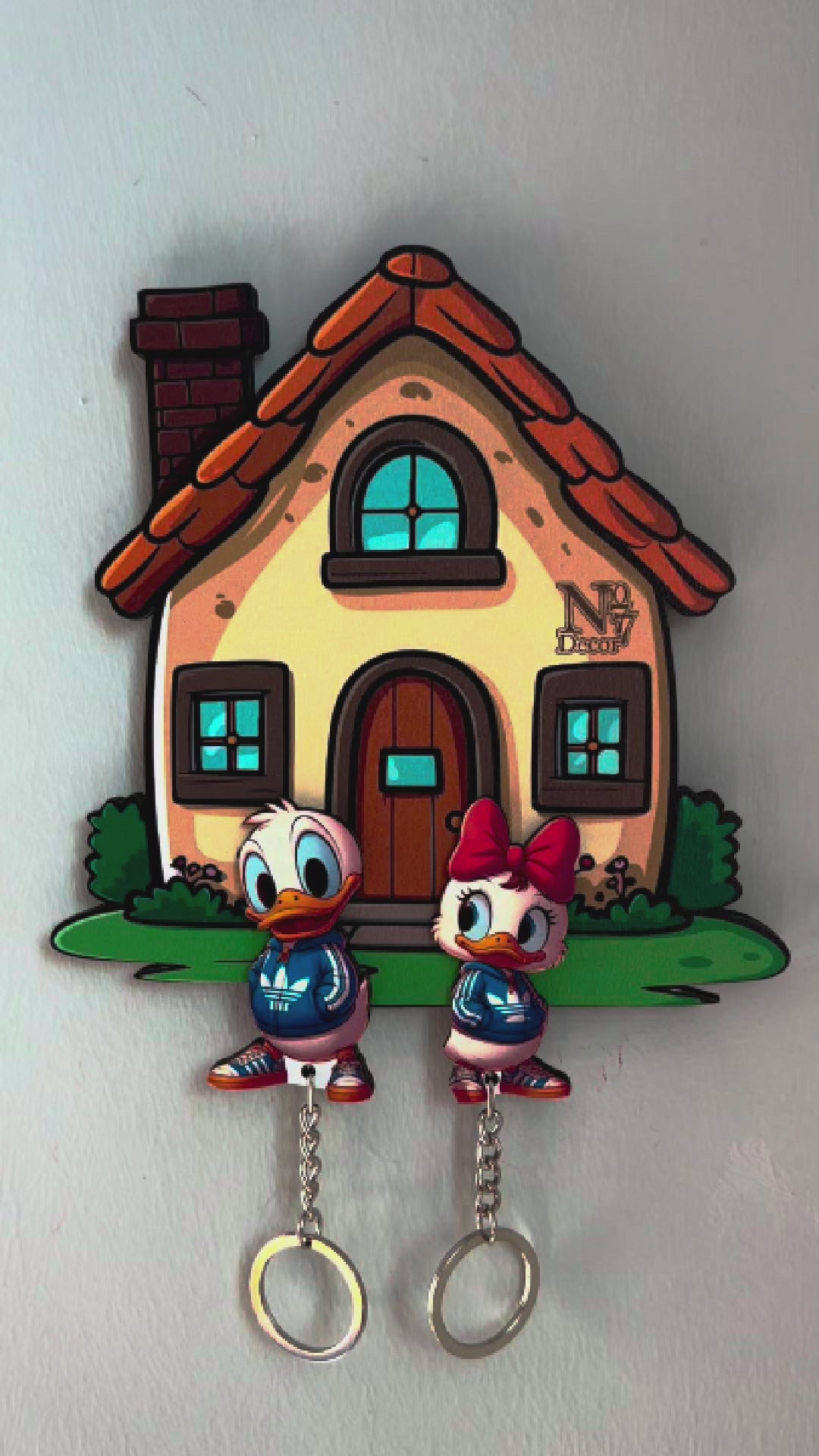 Kişiye Özel Çift & Aile İsimli Duvar Askılı Ahşap Anahtarlık