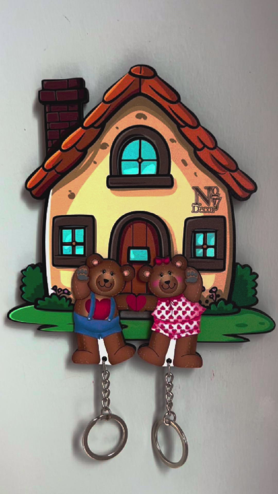 Kişiye Özel Çift & Aile İsimli Duvar Askılı Ahşap Anahtarlık