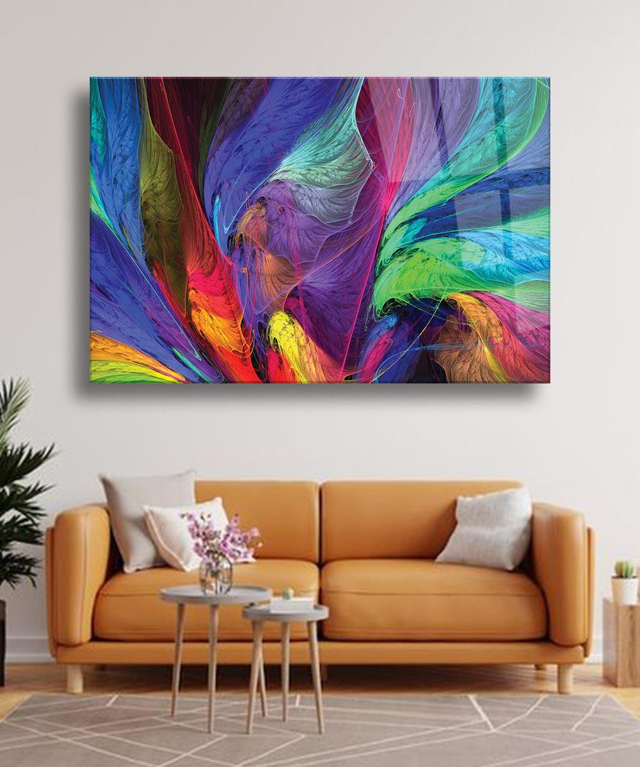 Renklerin Geçişler Temalı Cam Tablo