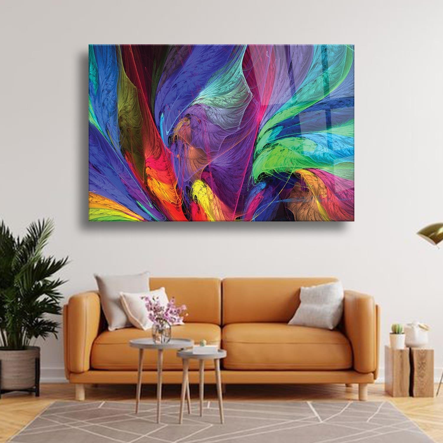 Renklerin Geçişler Temalı Cam Tablo