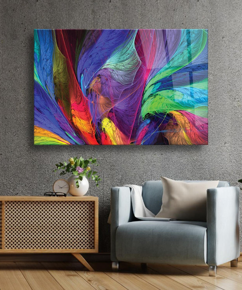 Renklerin Geçişler Temalı Cam Tablo