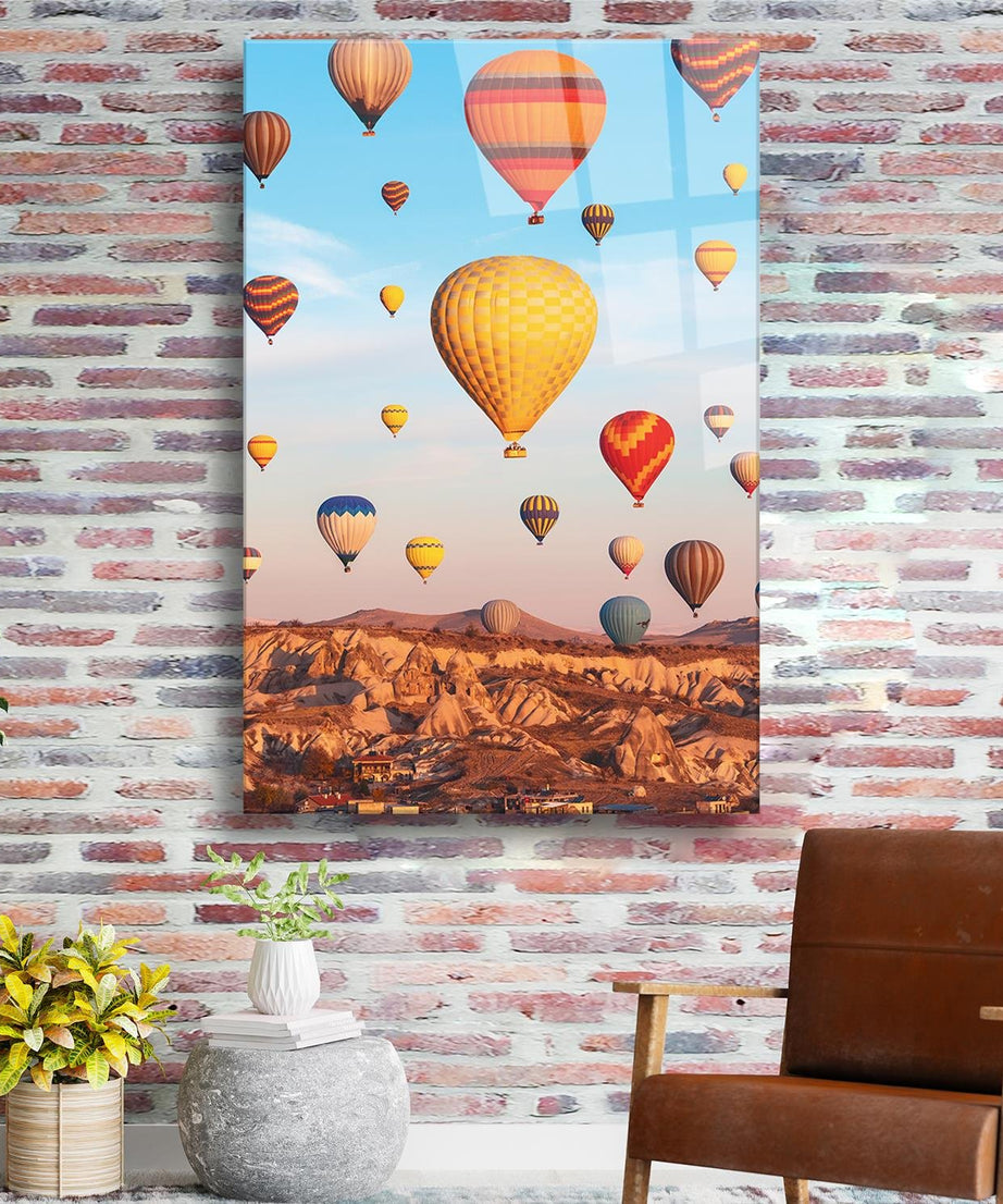 Renkli Balon Temalı Cam Tablo