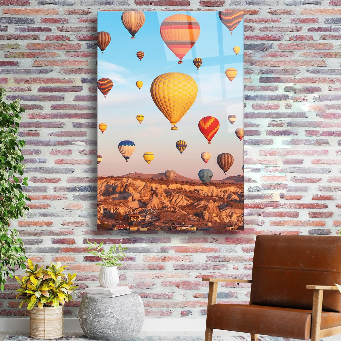 Renkli Balon Temalı Cam Tablo