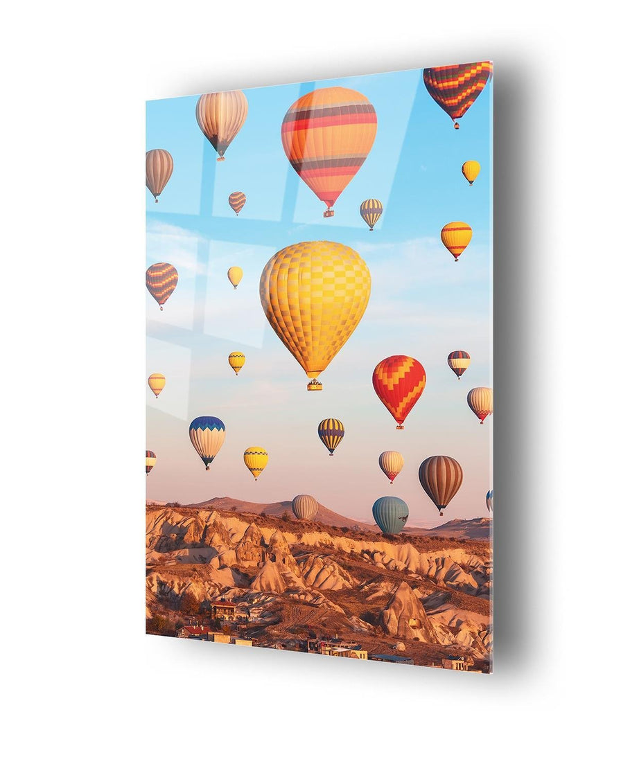 Renkli Balon Temalı Cam Tablo