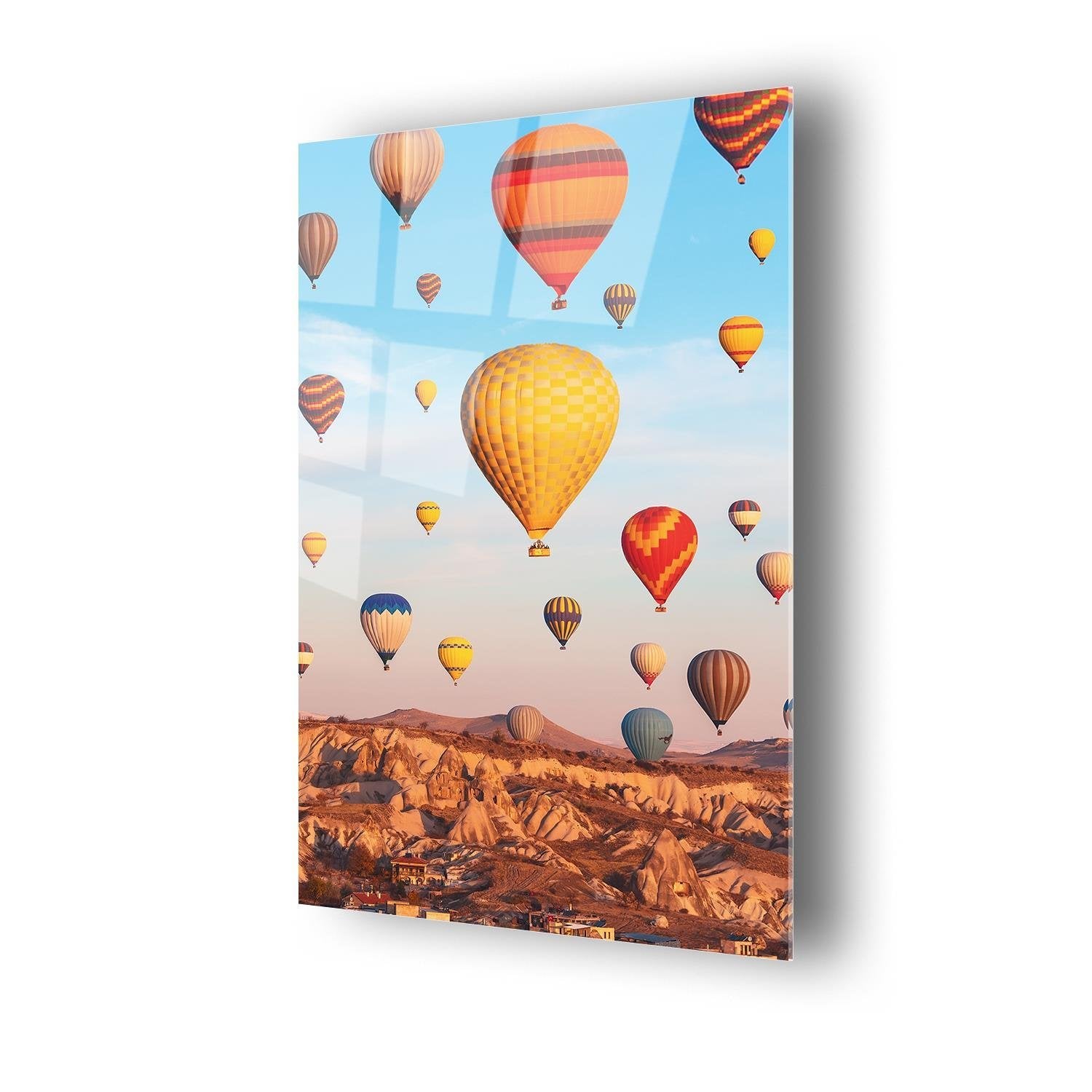 Renkli Balon Temalı Cam Tablo