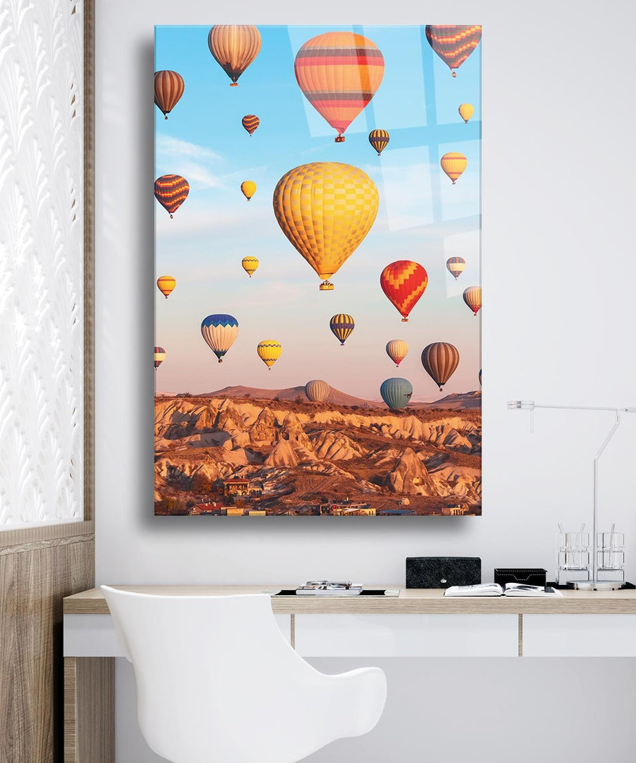 Renkli Balon Temalı Cam Tablo