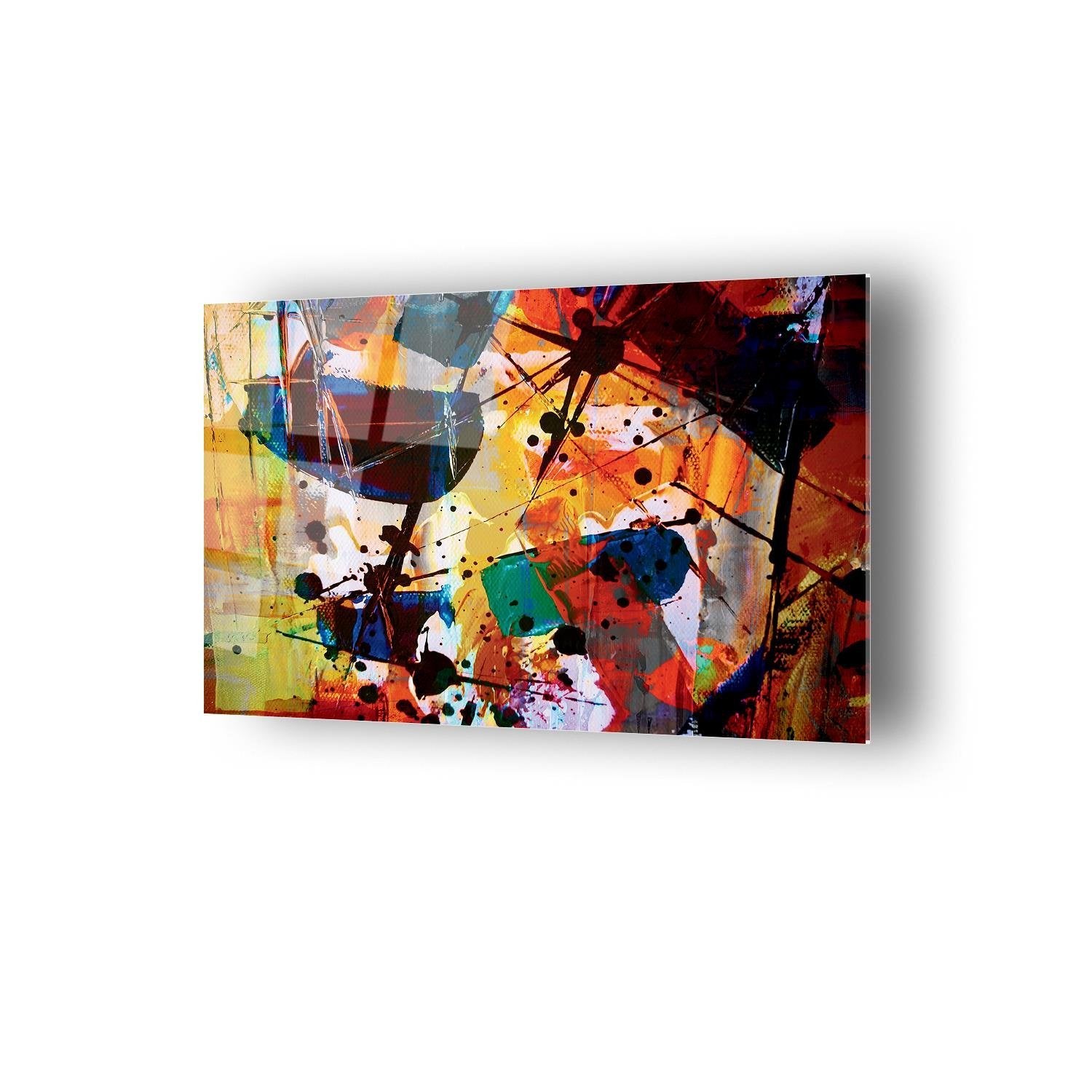 Renkli Sürrealist Temalı Cam Tablo