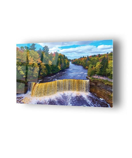 Şelale Orman Temalı Cam Tablo