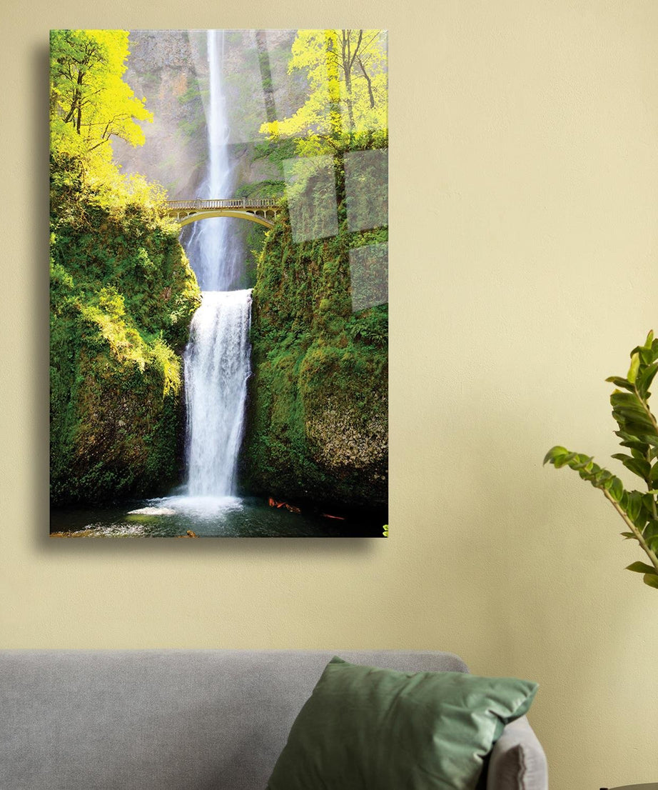 Şelale Temalı Cam Tablo