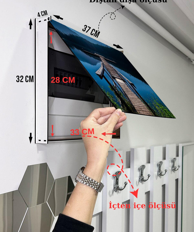 Sigorta Saklama Kutusu Aynı Zamanda Ay Işığı Göl Manzaralı Tablo