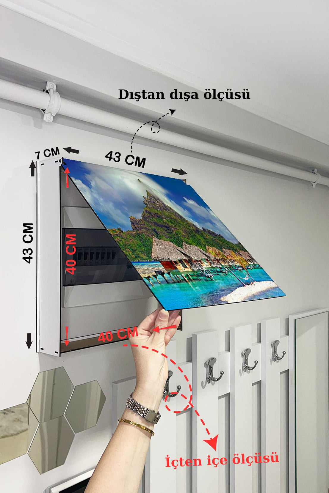 SİGORTA SAKLAMA KUTUSU AYNI ZAMANDA MANZARALI TABLOLAR 43X43 CM