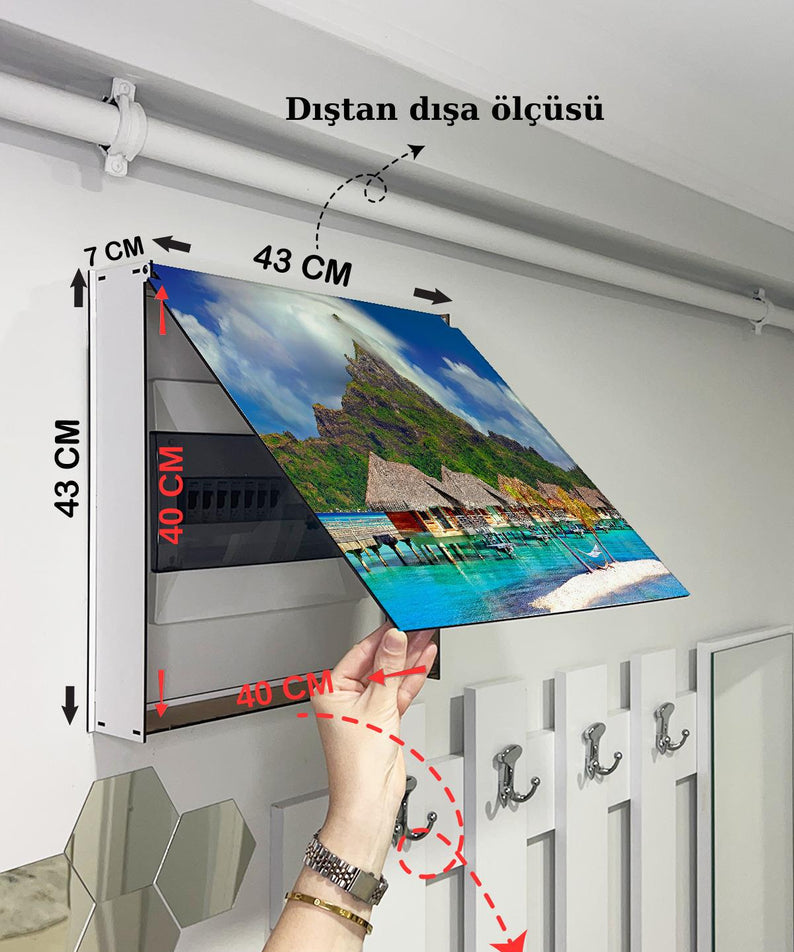 SİGORTA SAKLAMA KUTUSU AYNI ZAMANDA MANZARALI TABLOLAR 43X43 CM