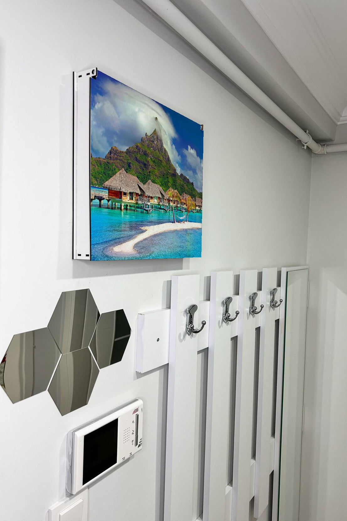 Sigorta Saklama Kutusu Aynı Zamanda Maldiv Evleri Manzaralı Tablo