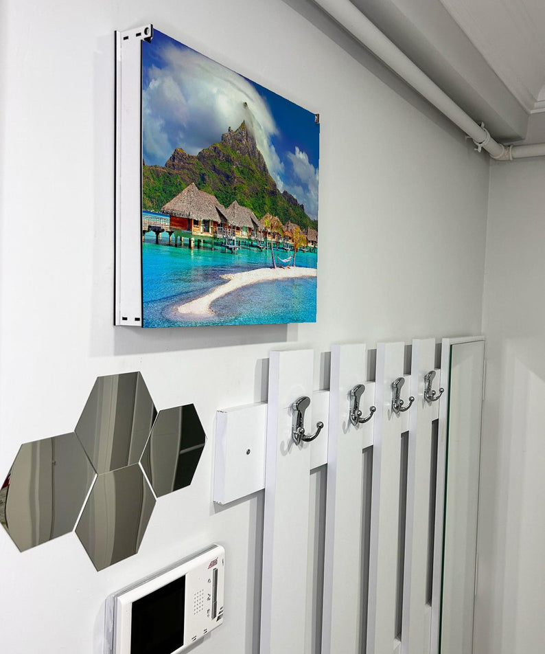 Sigorta Saklama Kutusu Aynı Zamanda Maldiv Evleri Manzaralı Tablo