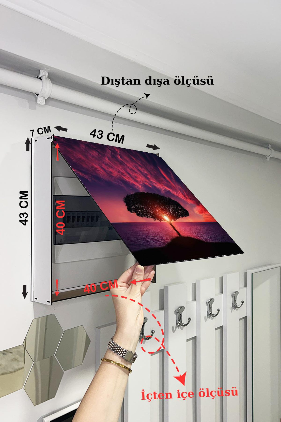 SİGORTA SAKLAMA KUTUSU AYNI ZAMANDA MANZARALI TABLOLAR 43X43 CM