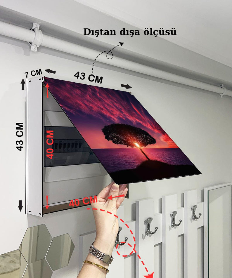 SİGORTA SAKLAMA KUTUSU AYNI ZAMANDA MANZARALI TABLOLAR 43X43 CM