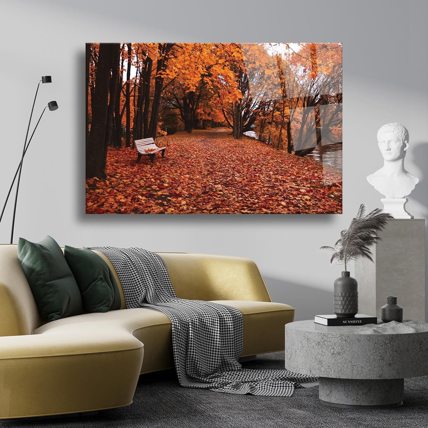 Sonbahar Temalı Cam Tablo