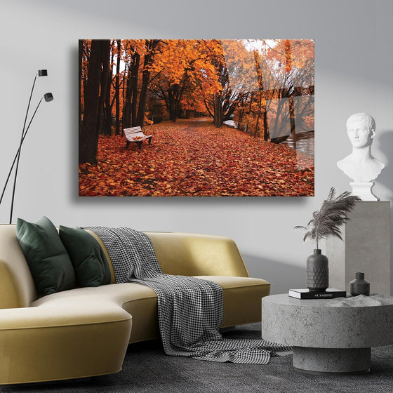 Sonbahar Temalı Cam Tablo